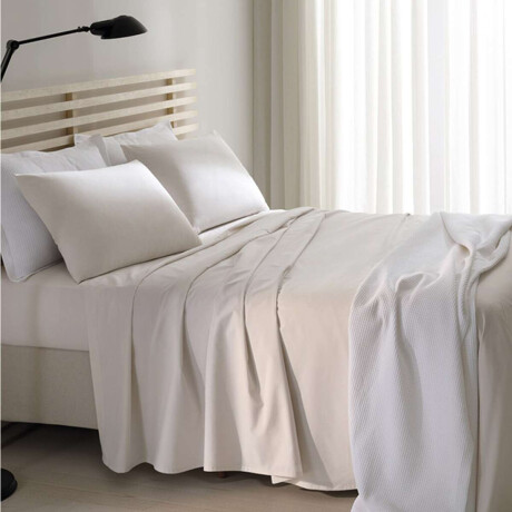 Juego Sábanas Lisa Queen Size Dohler 130 Hilos 100% Algodón Beige
