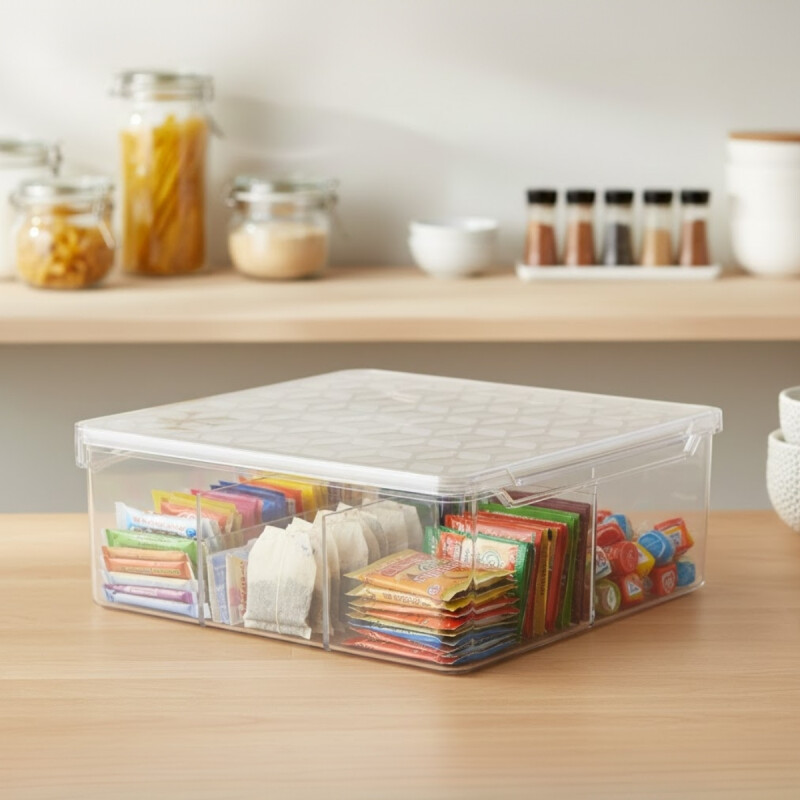 Caja multiuso con divisiones 1,5L TRANSPARENTE