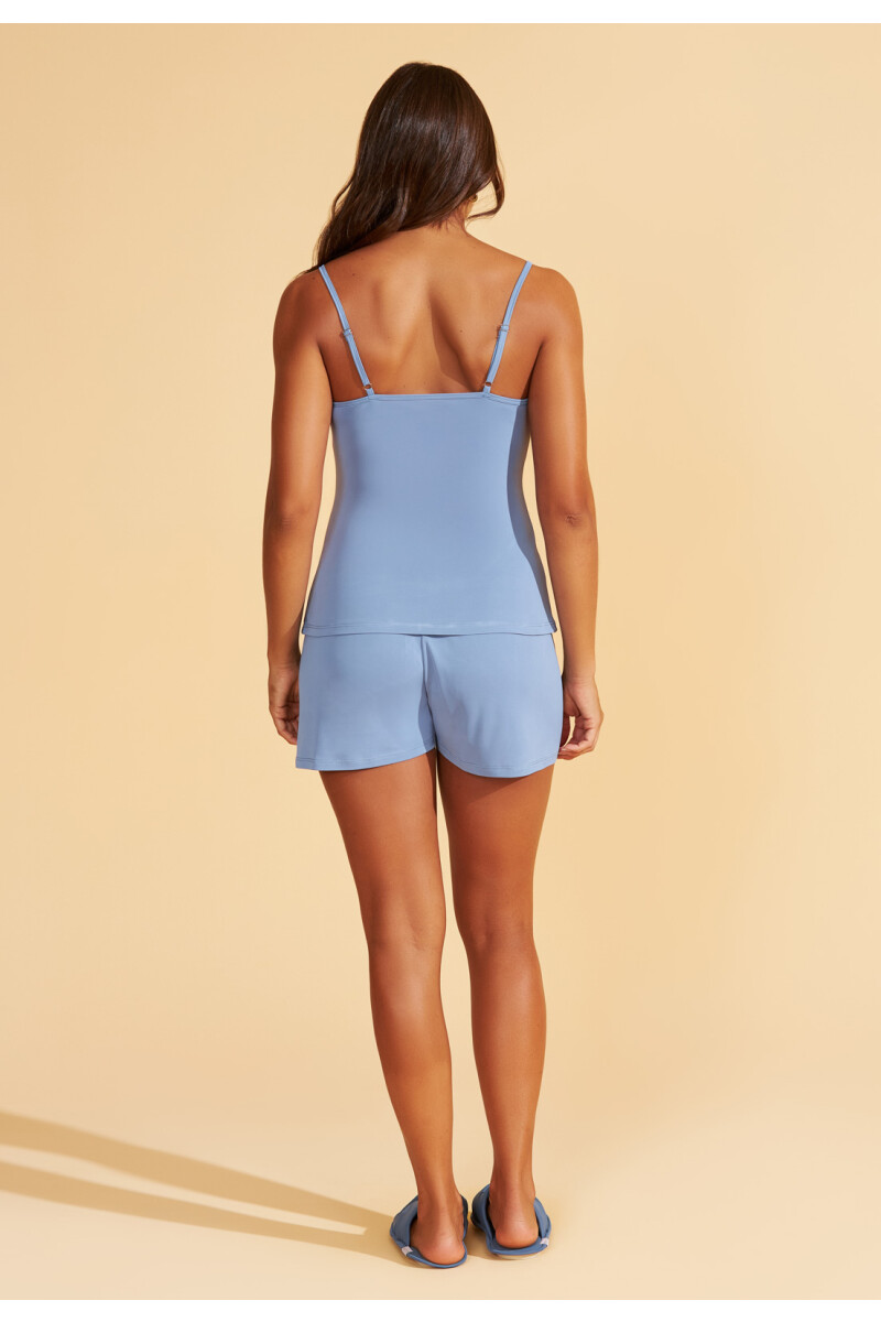 SHORT DOLL CON PUNTILLA AZUL WAVE-8879