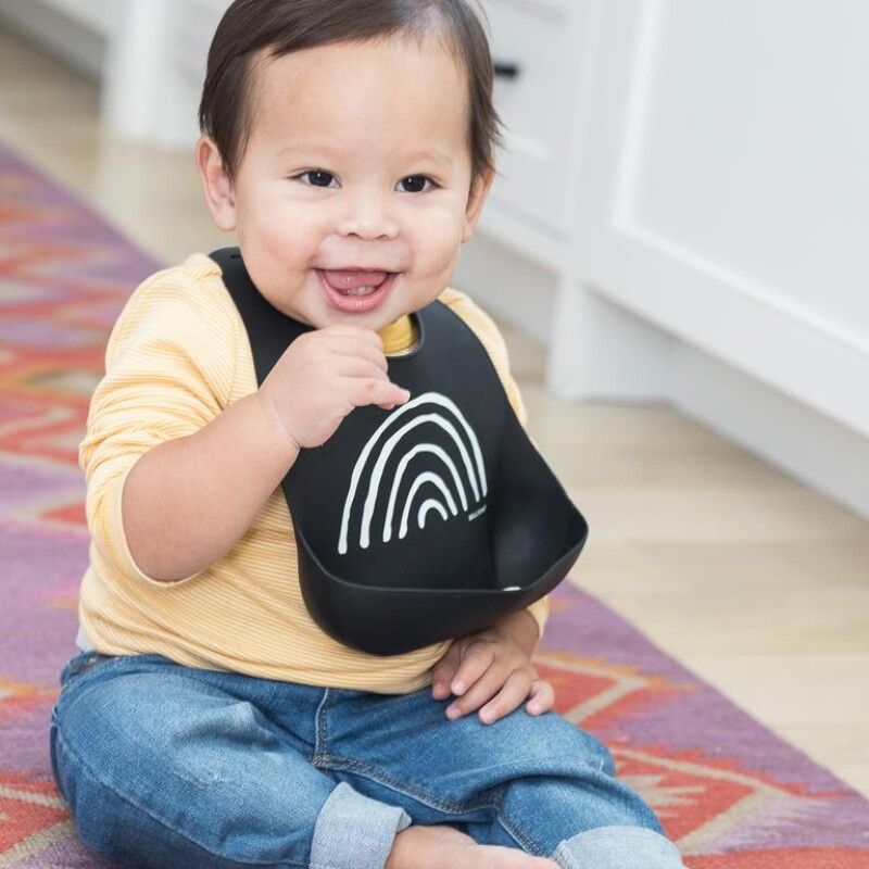 Babero de silicona con bolsillo Rainbow