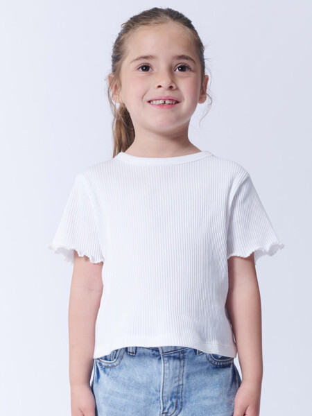 Remera Manga Corta Rib Blanco