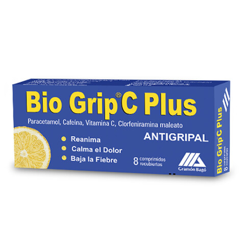 Bio grip C Plus antigripal x8 comprimidos Bio grip C Plus antigripal x8 comprimidos