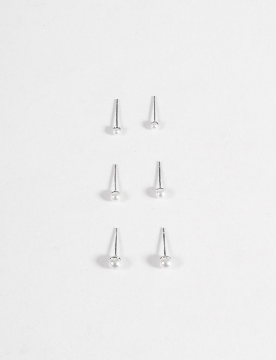 Set de tres perlas acero - crudo 