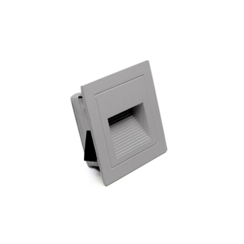 Emb. pared gris 3W cálida IP65 220v ac 210lm 90° ZU0291