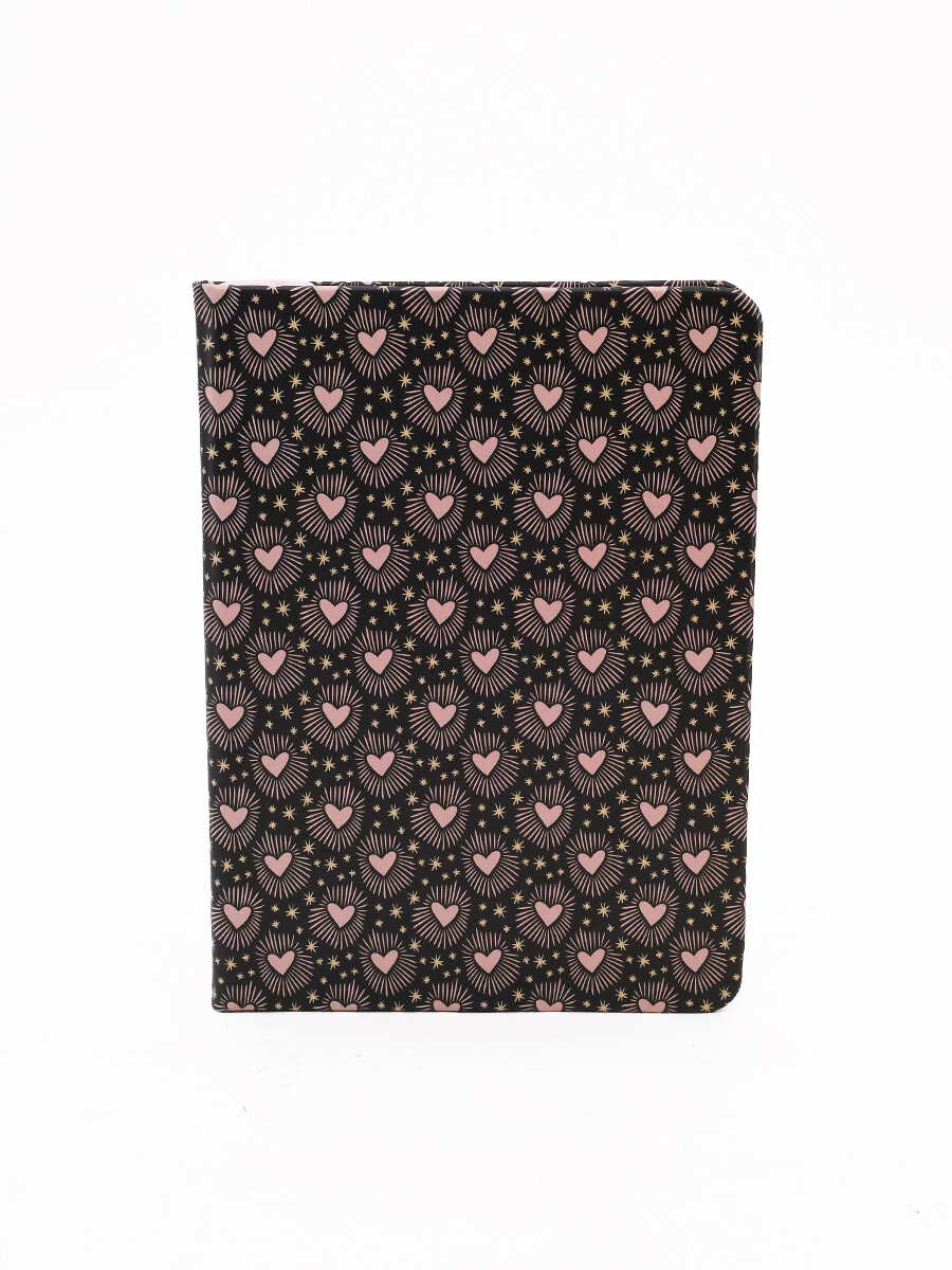 LIBRETA TAPA DURA HEART - NEGRO 