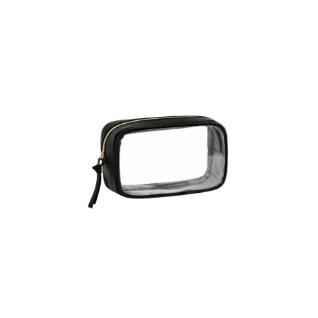 Neceser transparente con cierre mediano Negro