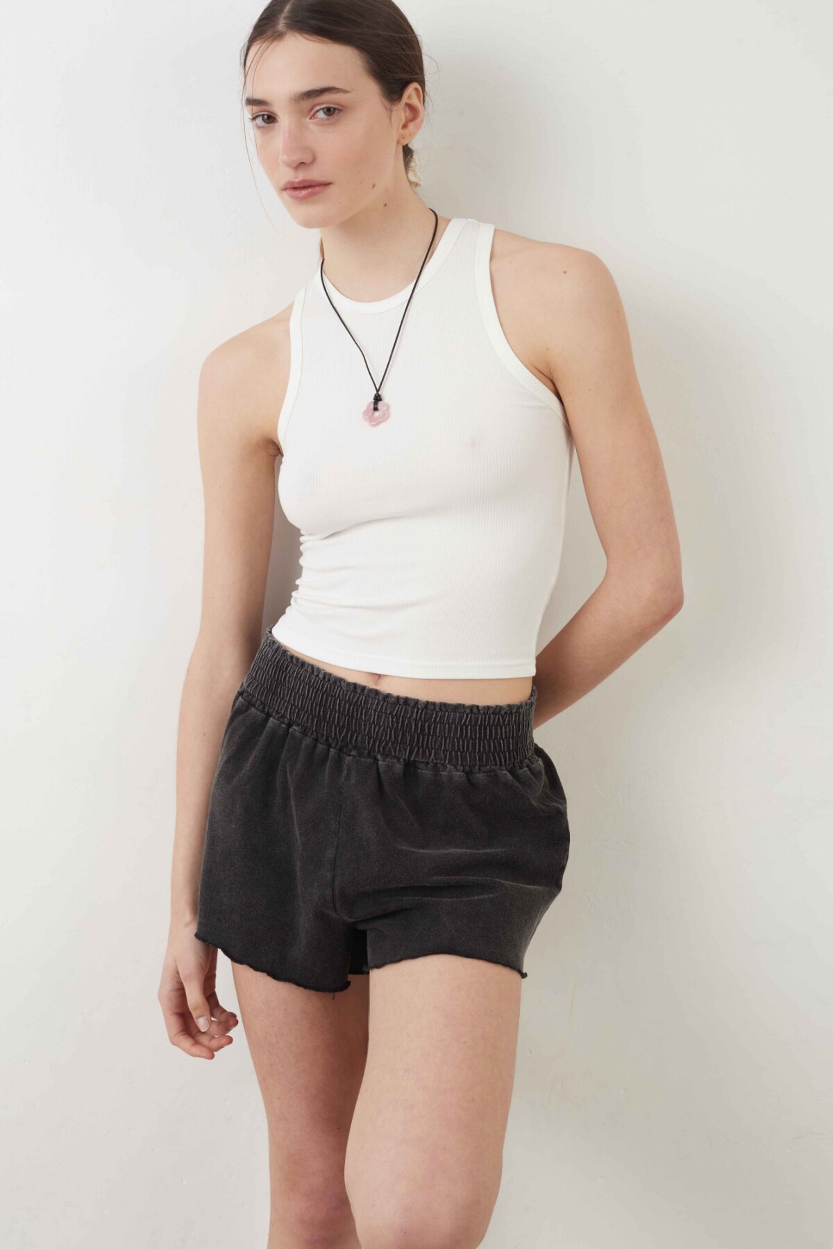 Short Olia Negro Gastado