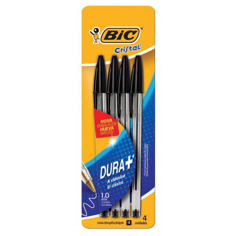 BOLIGRAFO CRISTAL BIC DURA+ NEGRO 4 UNID BOLIGRAFO CRISTAL BIC DURA+ NEGRO 4 UNID