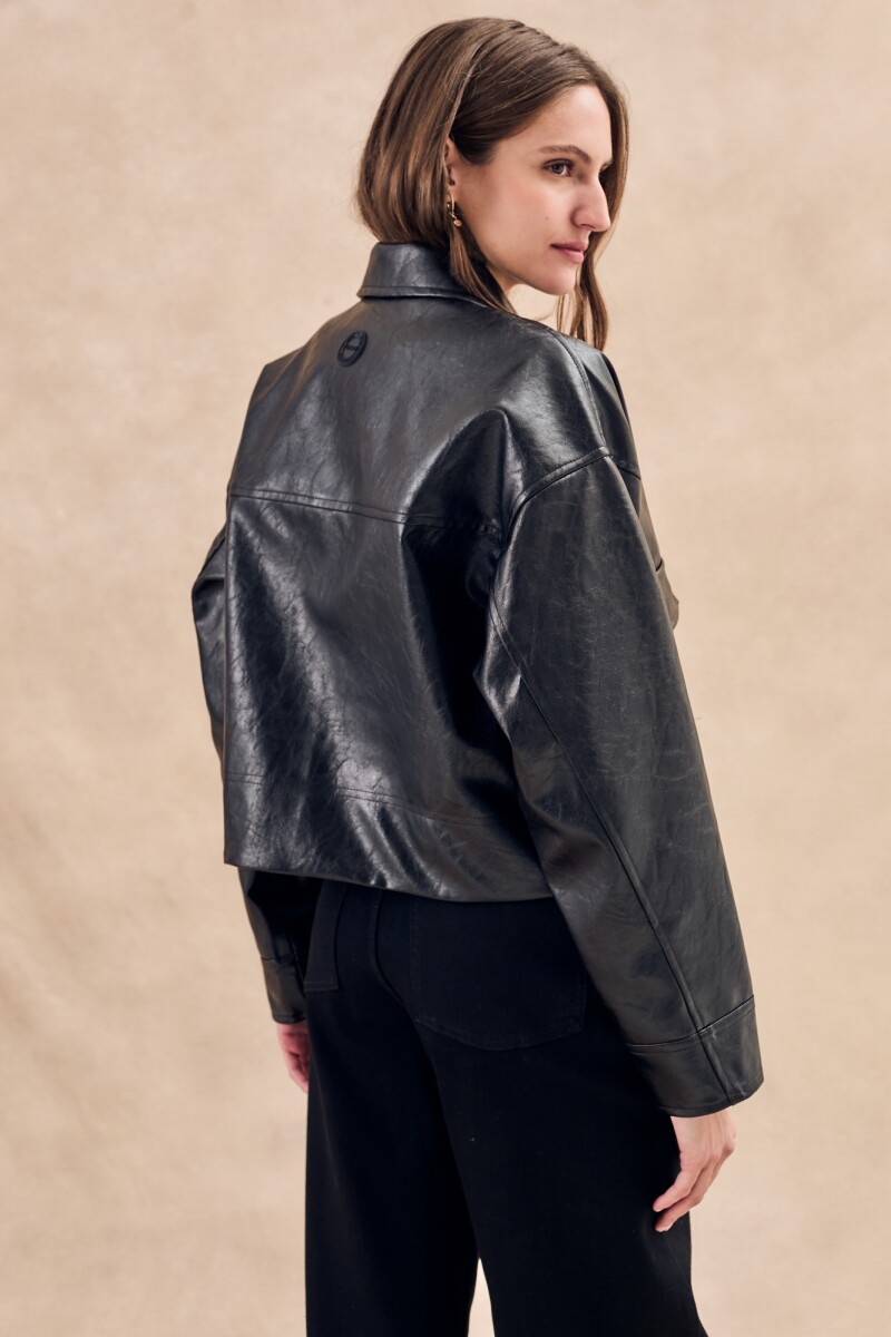 Campera Cuero Vegano Negro