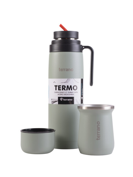 Set Termo + Mate Acero Tradicional Oliva
