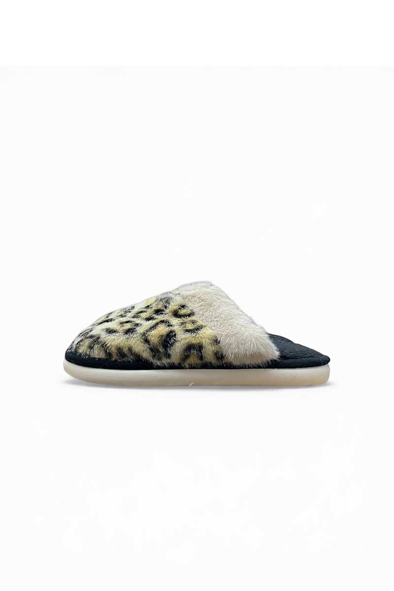 PANTUFLA ANIMAL PRINT Negro