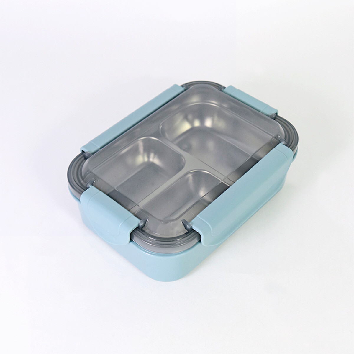 TUPPER INOX/AZUL C/DIVISIONES 20.5X15X7CM 