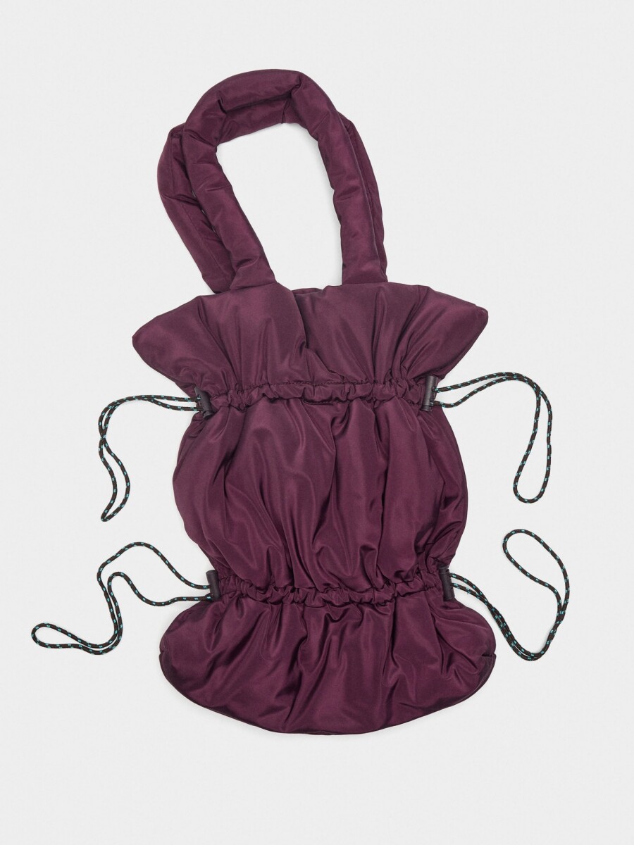 Bolso Shopper De Nylon burdeos