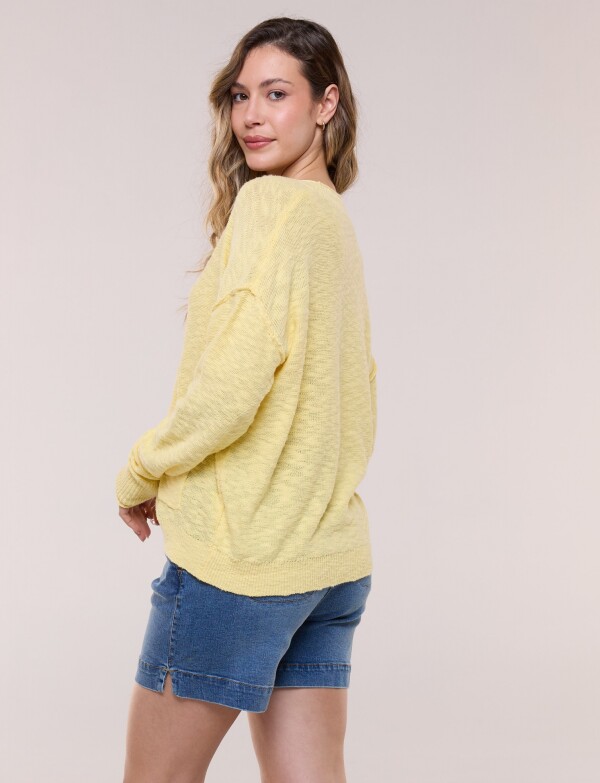 Cardigan Algodón Holgado AMARILLO