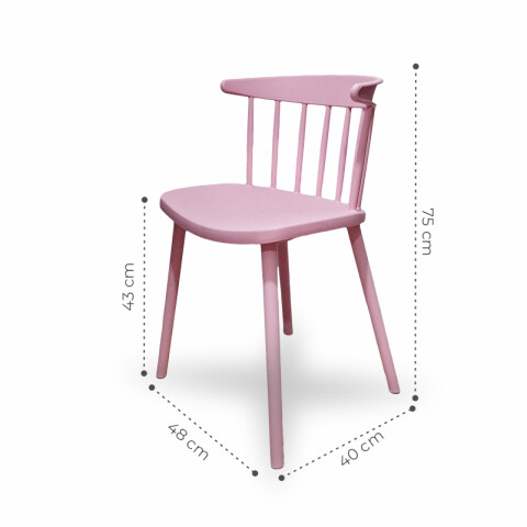 Silla Estilo Curve Luna con Posabrazos - Rosa Silla Estilo Curve Luna con Posabrazos - Rosa