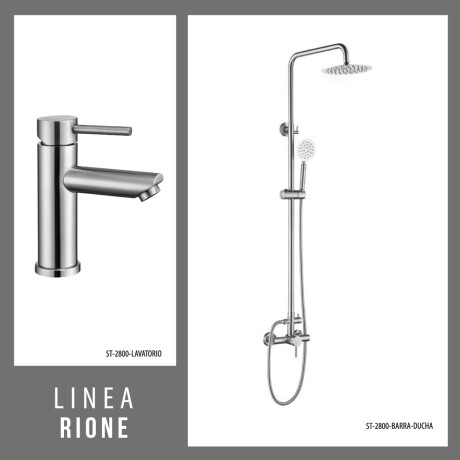 Juego De Griferia Incluye Barral Exterior Y Lavatorio Bajo Brush Nickel linea RIONE GRIS