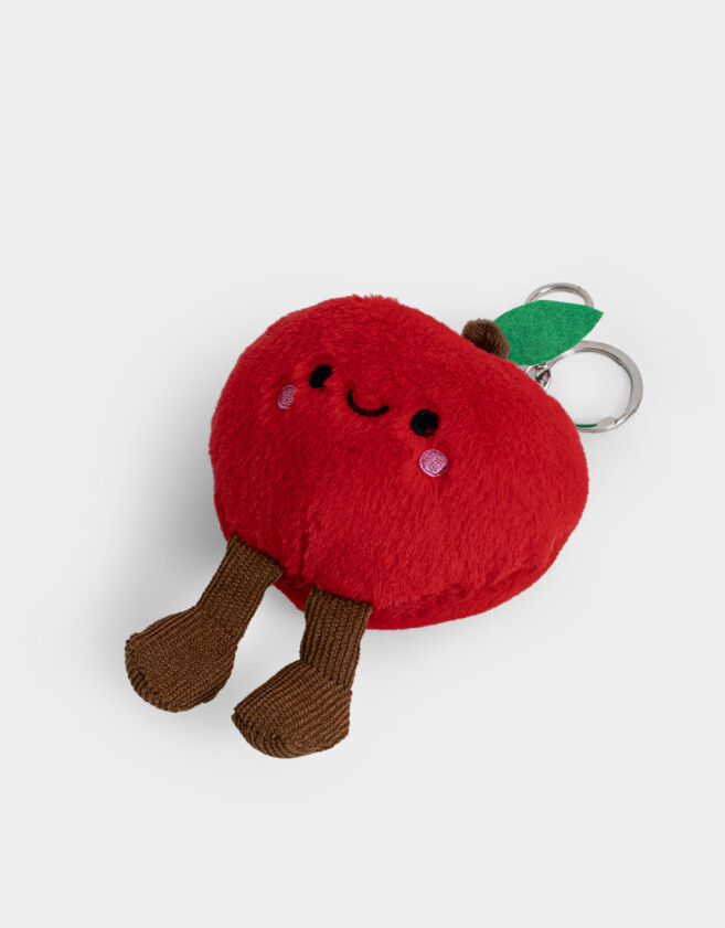Llavero Peluche Llavero Y Charm Manzana Plushie - Rojo Burdeaux