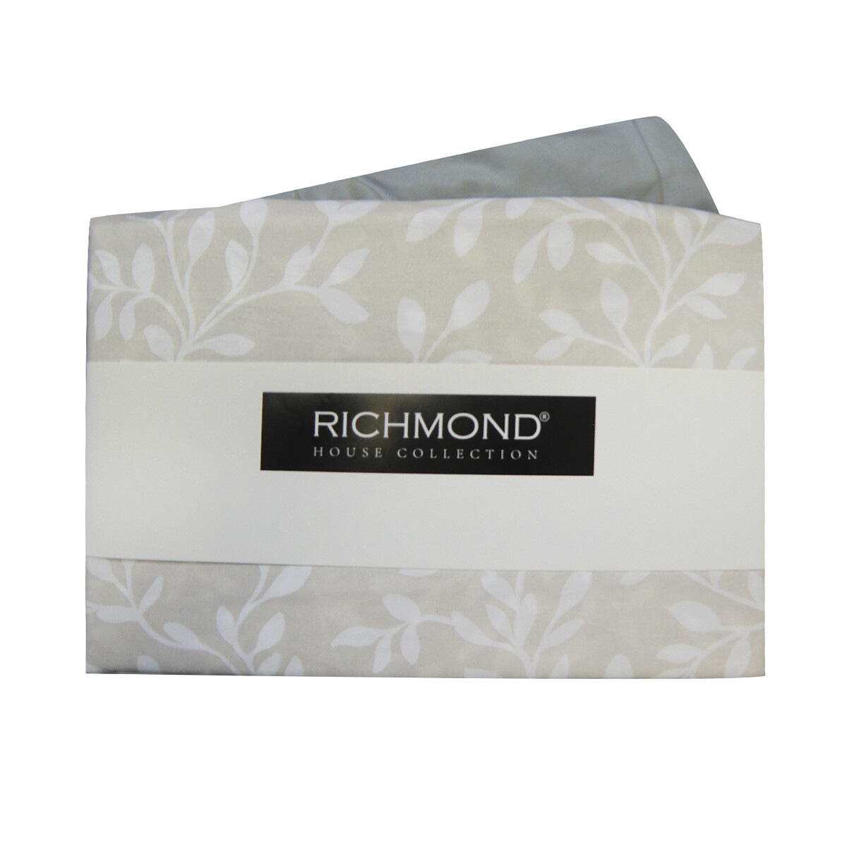 Juego Sábanas 2 Plazas Richmond House Estampadas 100% Microfibra - 311-1 HOJAS GRIS 