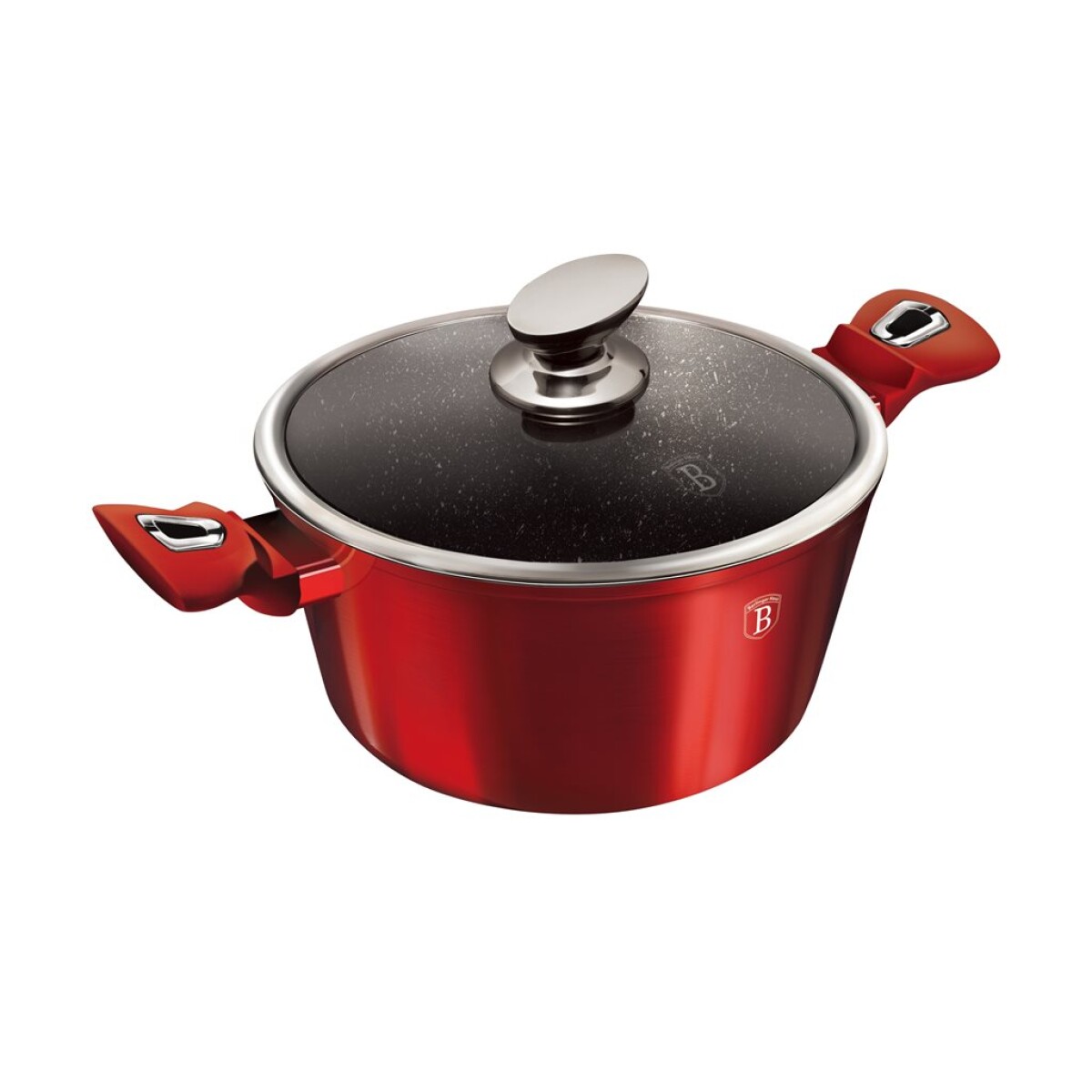 OLLA C/TAPA D28x12CM 6.1L ALUM.FORJ ROJO BERLINGER 