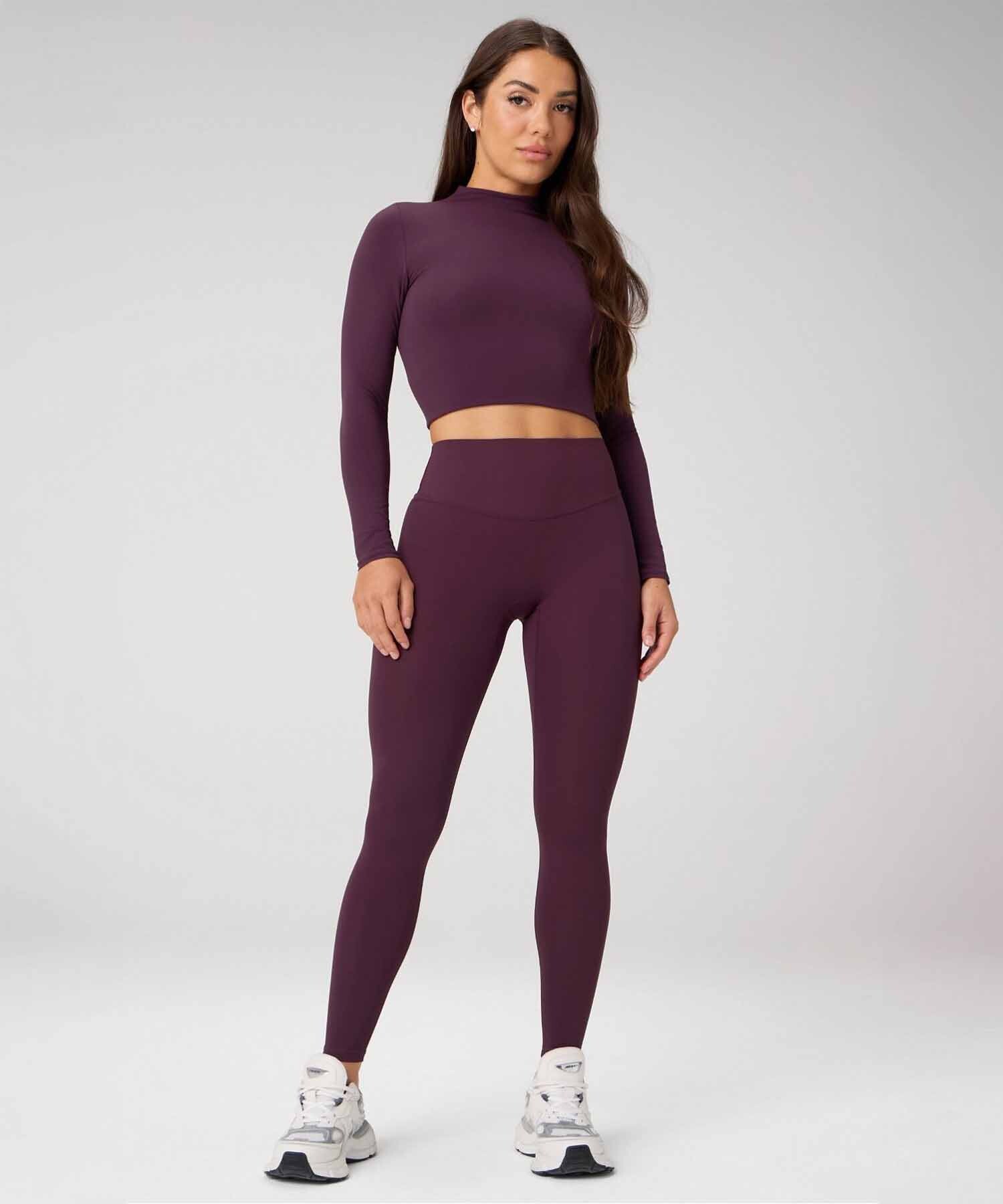 Polo Manga Larga Seamless Long-Sleeve Essential Tee Mujer Oxblood