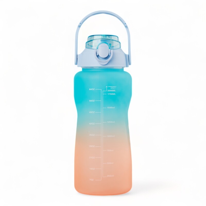 Pack De 3 Botellas De Agua Motivacional Gym Celeste