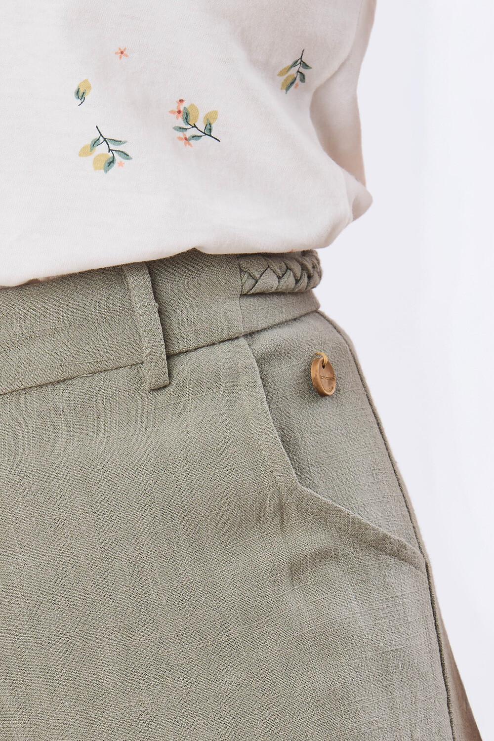 PANTALÓN DE LINO Verde