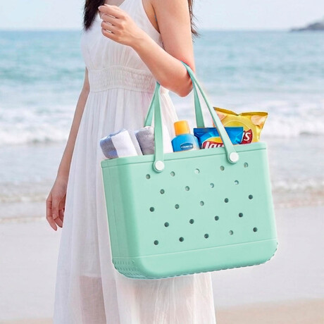 Set X2 Bolsos Carteras Compras Playera Goma +20 Pines Verde