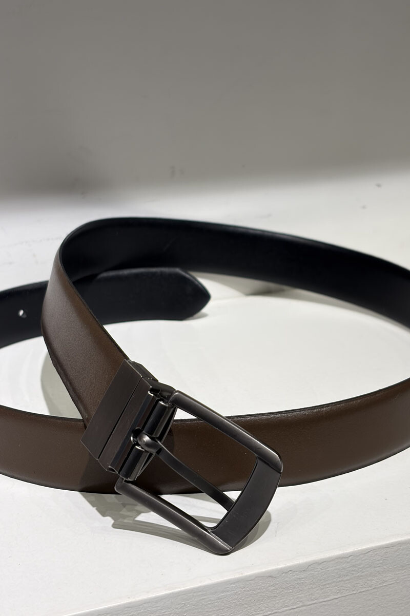 Cinto hombre Reversible Negro Chocolate