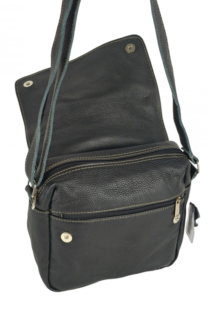 Cartera Bandolera 100% Cuero Negro
