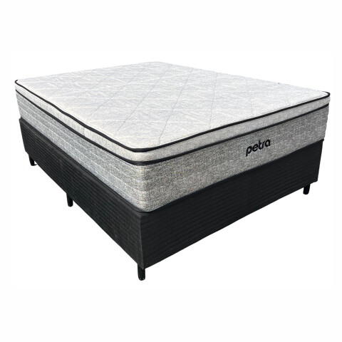 Conjunto Sommier Petra Flex 2 plazas espuma + EPS 33 cm de altura soporta 150KG Ortopédico Conjunto Sommier Petra Flex 2 Plazas Espuma + Eps 33 Cm De Altura Soporta 150kg Ortopédico