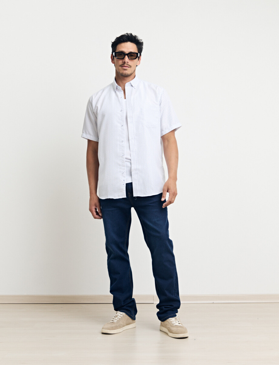 012661 CAMISA HARRINGTON LABEL Blanco/negro