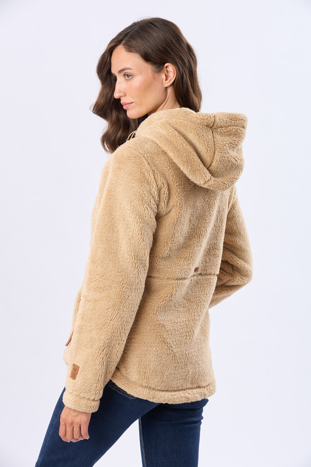 CAMPERA CON CAPUCHA SHERPA Tostado