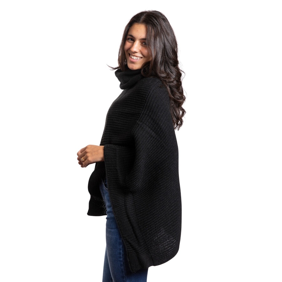 CHERRY PONCHO BLACK