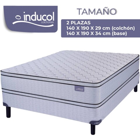 Conjunto de Sommier 2 Plazas Arlene Inducol 140x190x29 140K Conjunto de Sommier 2 Plazas Arlene Inducol 140x190x29 140K