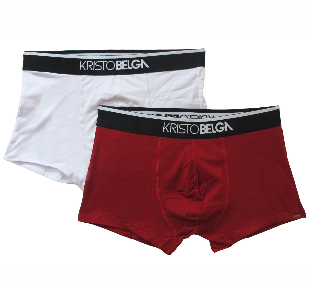 Boxer de Hombre KristoBelga BOXER Pack X 2 - Blanco - Bordó 