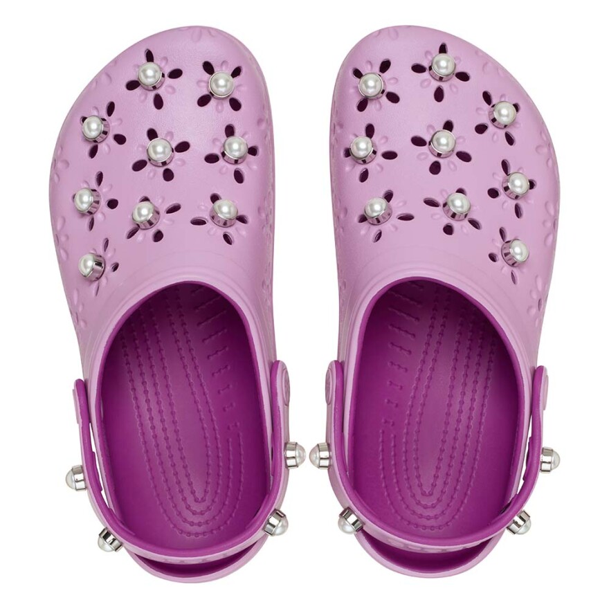 Floral Cut Out Elevated Clog - Unisex Hydrangea