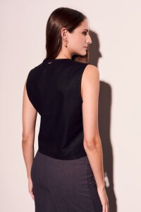 Chaleco Lino Negro
