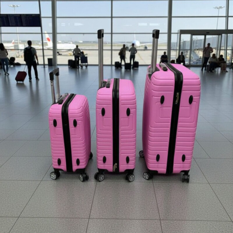Set de 3 Valijas de Mano Rígidas Rosa