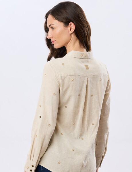 CAMISA BORDADA DE LINO Arena