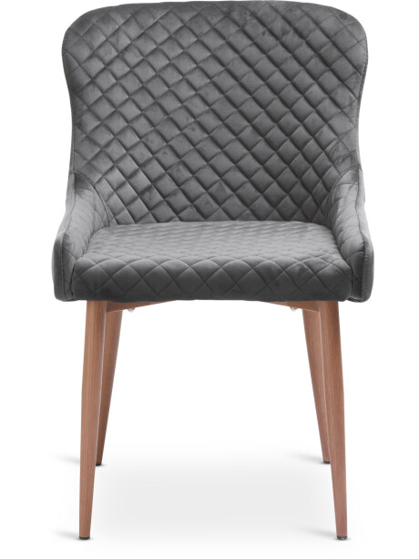 Silla de comedor PEBRINGE terciopelo gris Silla de comedor PEBRINGE terciopelo gris