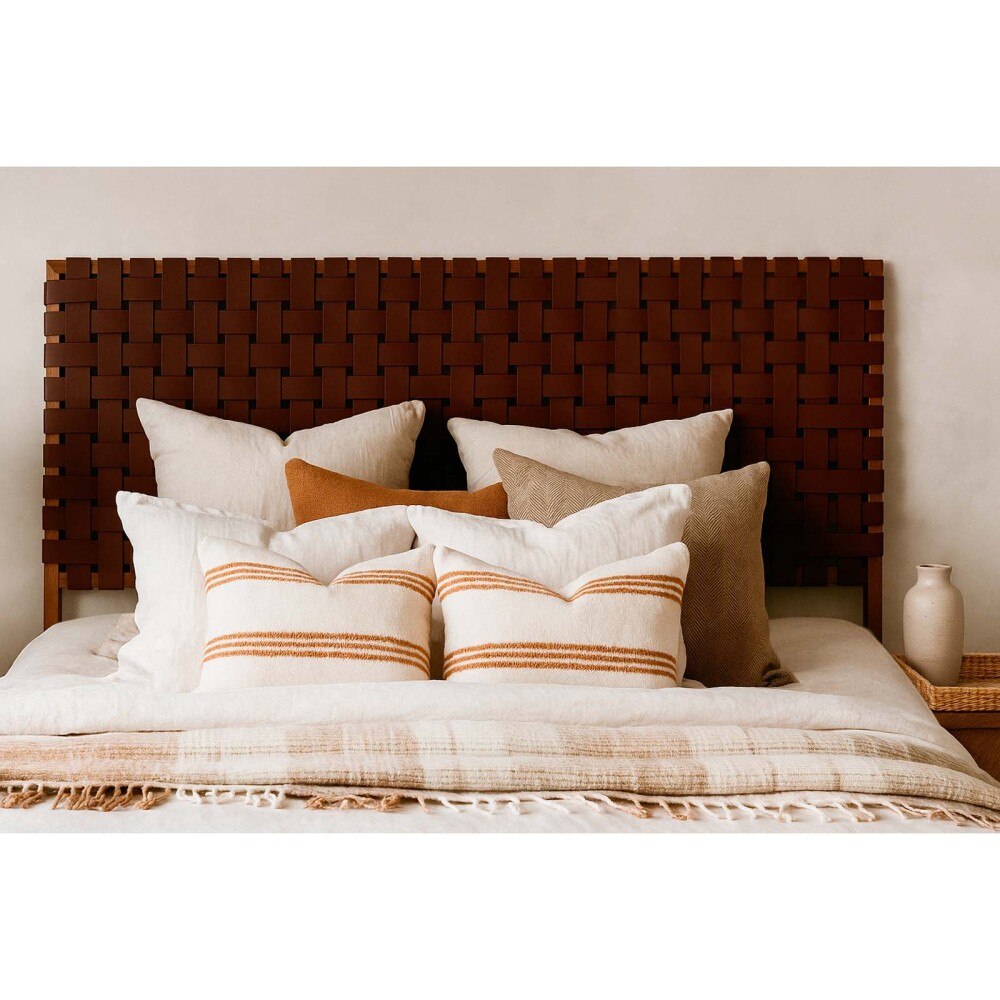 RESPALDO SUPER KING PU-Y-MADERA MARRON FIAMMA