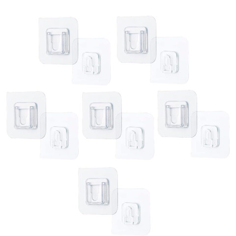 Set x6 ganchos adhesivos para pared encastrable Set x6 ganchos adhesivos para pared encastrable