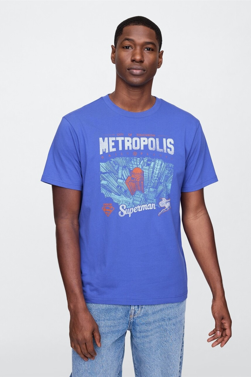 Remera Gráfico Superman Hombre Dazzling Blue V2