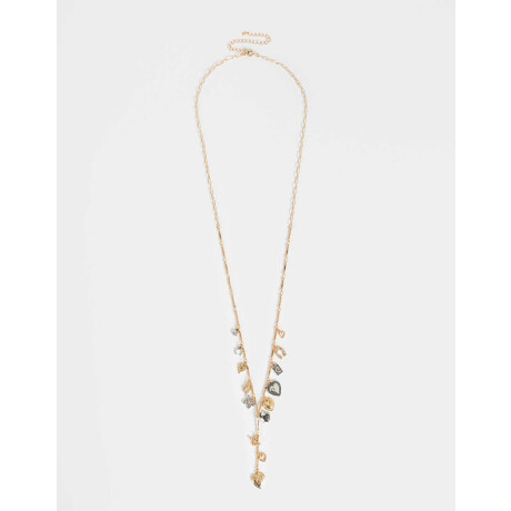 Collar Largo Dijes Mixplating Combinacion Bicolor