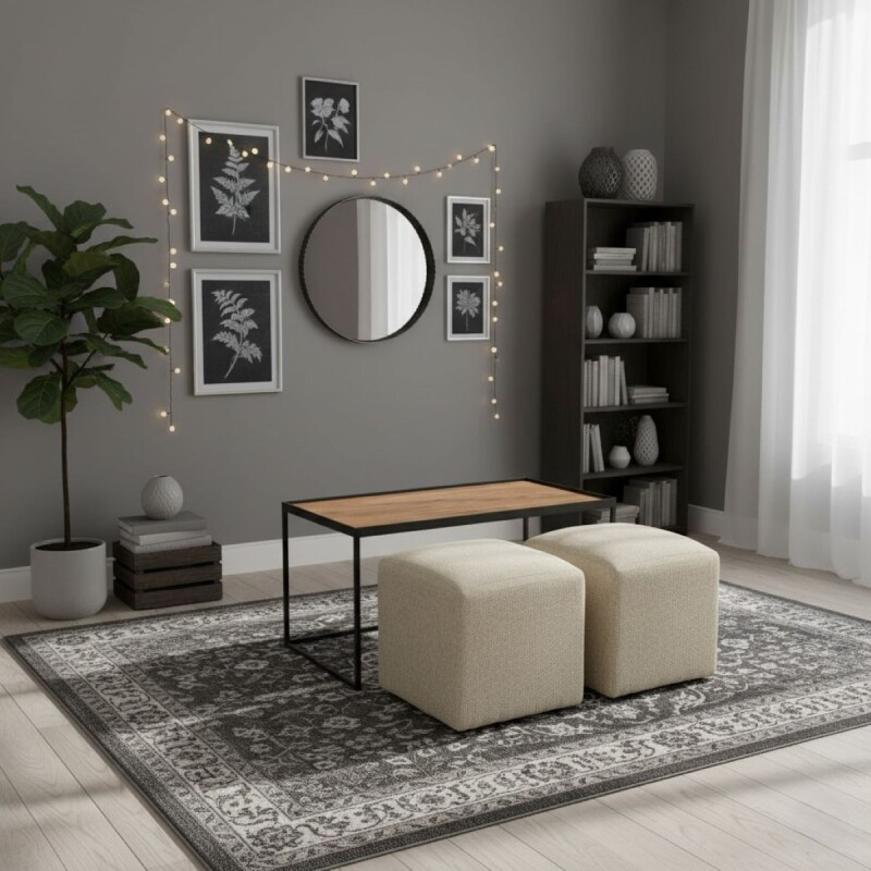 MESA CENTRO CON PUFF AF 100X50 (CD) Unica