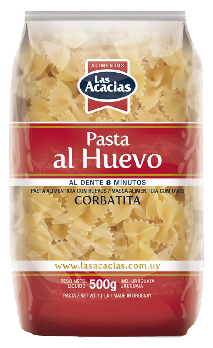 FIDEOS LAS ACACIAS AL HUEVO CORBATITA DE 500 GRS 