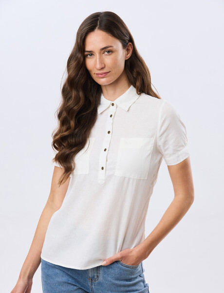 CAMISA LISA DE LINO Blanco