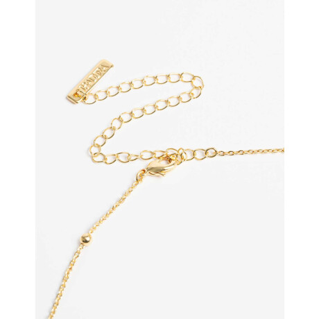 Collar Con Dijes De Cubic Zirconia Dorado