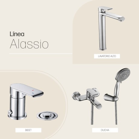 GRIFERIA JUEGO MONOCOMANDO BRILLO CROMO LINEA ALASSIO CROMO