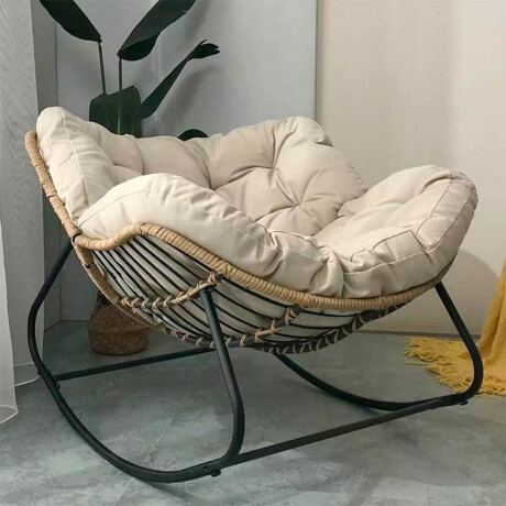 Silla Sillón Nido Mecedor Acolchado Grande Relax Blanco